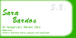 sara bardos business card